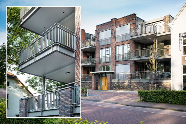 Appartementen Schoonhoven met witte UniKern® afwerking onder terrassen